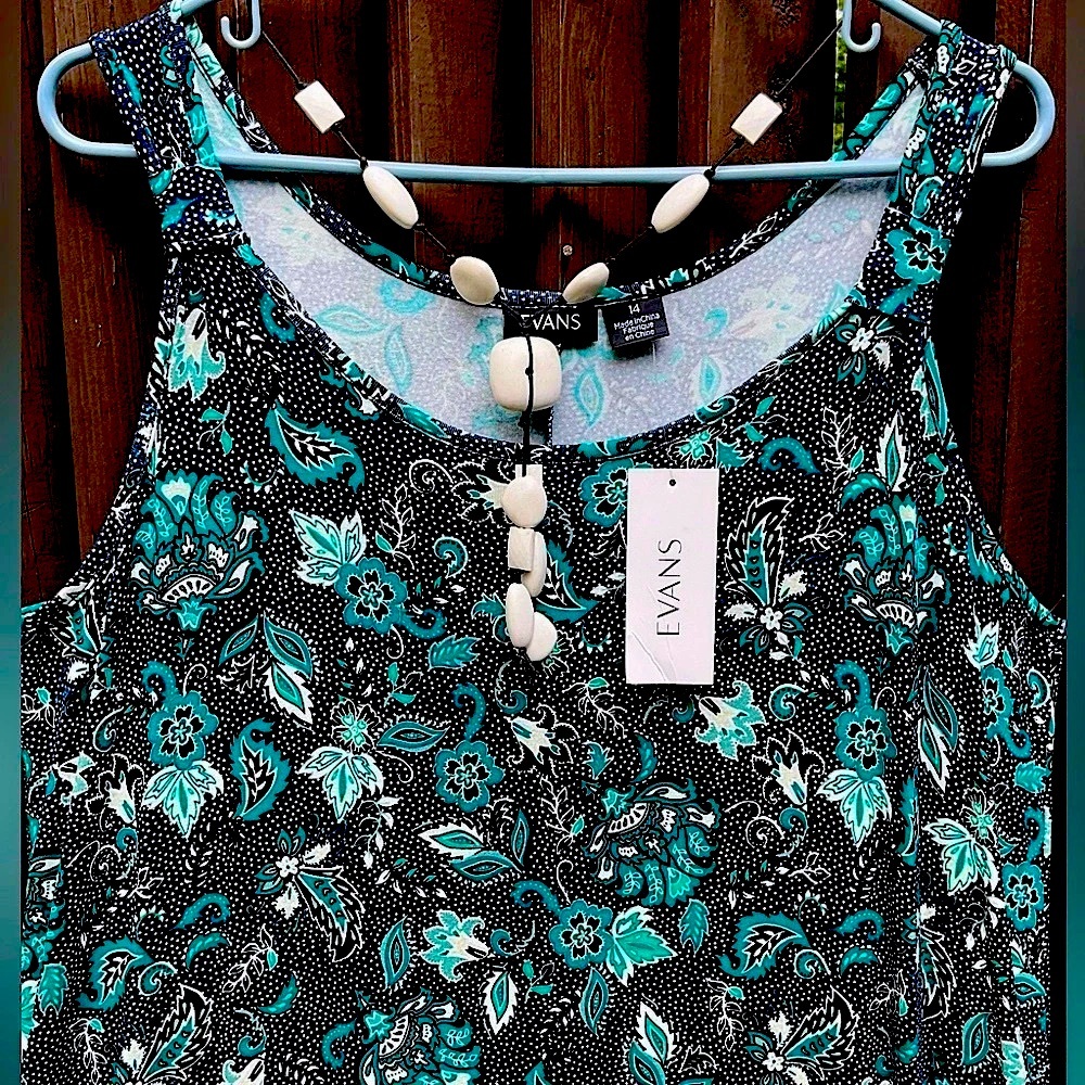 EVANS Long Maxi Dress NWT
Teal Paisley 14 - Picture 7 of 9